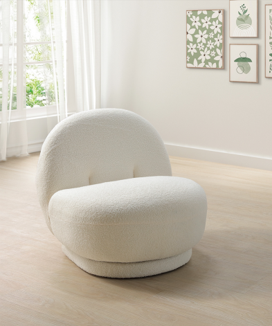 芬奇單人椅(米白)